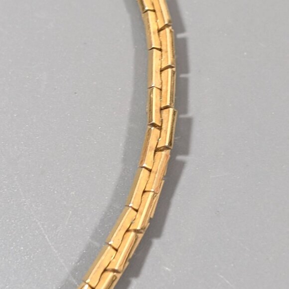 Vintage Vendome Gold Tone Bar Chain Choker Necklace 15" Classic MCM - Picture 3 of 9